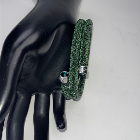 Authentic Swarovski Crystaldust Double Loop Bracelet/Bangle ~ in Green - Picture 14 of 14